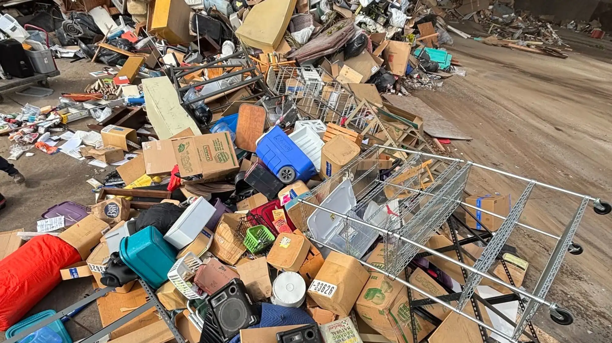 pile of mixed junk ready for sorting