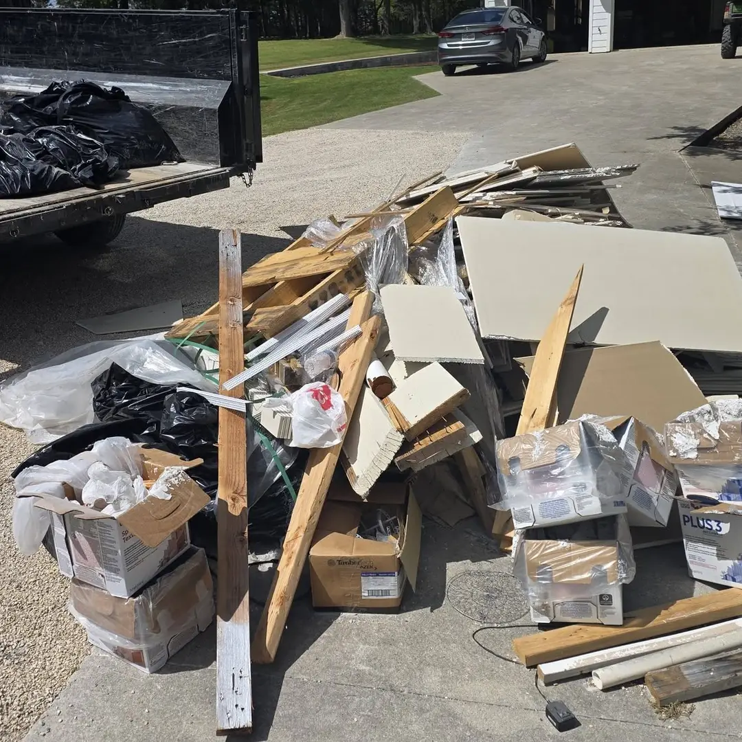 construction debris pile on driveway in Plant City FL